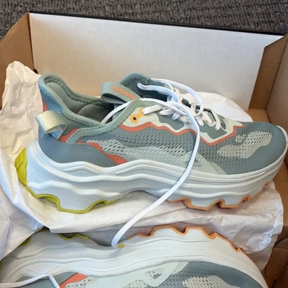 Sorel Women's Light Blue and Coral Athletic Lace-Up Sneakers - Picture 2 of 6